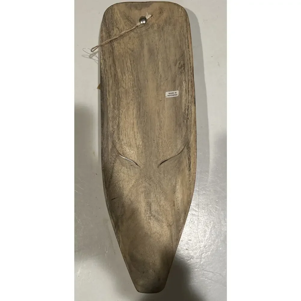 NEW- Indonesian Hand Carved Wood Female Face Mask 15.5